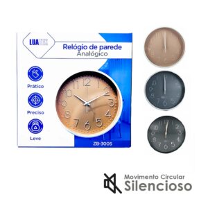Relógio de Parede Analógico Luatek Silencioso Grande