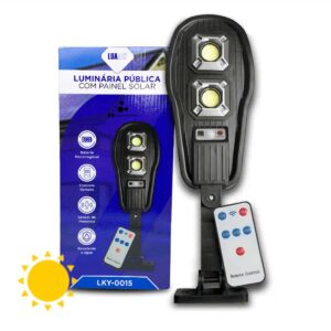 Lâmpada Led Luz Com Painel Solar Luminária Poste Externa