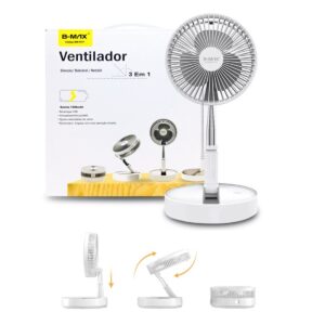 Ventilador Portátil Dobrável Bivolt Silencioso Recarregável