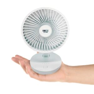 Mini Ventilador Mesa Portátil Redondo Recarregável USB - Branco