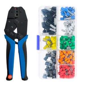 Kit Alicate Crimpar Prensa e Terminais Tubular Ilhós 400 Un