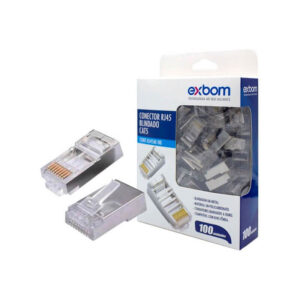 Conector Rj45 Cat5 Blindado 100 unidades Banhado A Ouro