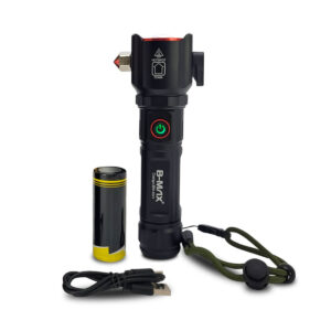 Lanterna Tática Militar Quebra Vidro USB Potente Zoom Caça