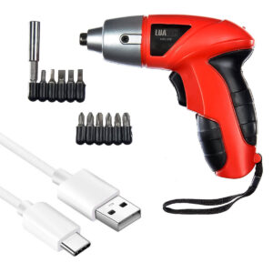 Kit Mini Parafusaderia 10 Bits Sem Fio Recarregável USB 4,8V