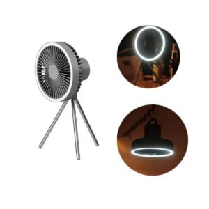 Ventilador Com Luminária Abajur Luz Led Tripé Lustre 3 Em 1