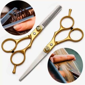 Kit Tesouras Profissional Cabelo Salão Cabeleleiro Barbearia Pet Shop