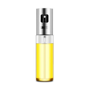 Pulverizador Azeite Vinagre Dosador Spray Borrifador Vidro Inox Prata