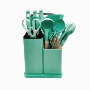 Kit Espatula e Facas Silicone Cozinha [Verde]