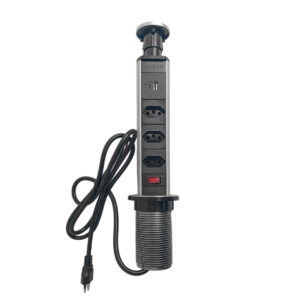 Torre Multiplug 3 Tomada e USB de Embutir Bancada  Retrátil
