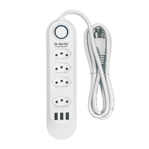 Filtro de Linha Extensao de múltiplas Tomada e USB