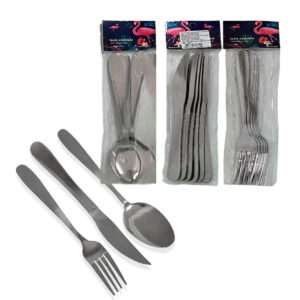 Conjunto Kit 18 Talheres Inox Garfo Faca e Colher