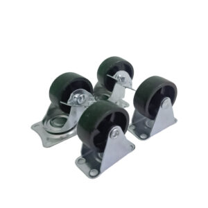 Kit 4 Rodinhas Moveis Rodízio Giratórias e Fixas - Preto