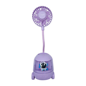 Mini Ventilador a Bateria e Porta Lápis - Lilás