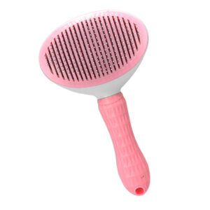 Escova Rasqueadeira Remove Pelos Cães Gatos Rosa