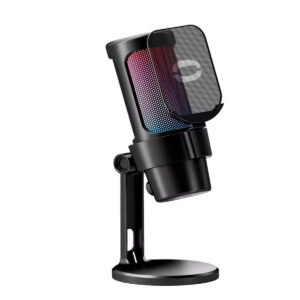 Microfone Gamer Condensador De Mesa Profissional Podcast - Preto