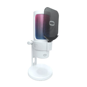 Microfone Gamer Condensador De Mesa Profissional Podcast - Branco