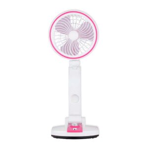 Mini Ventilador Retratil Dobrável Recarregável USB  com Luz de Led [Rosa]