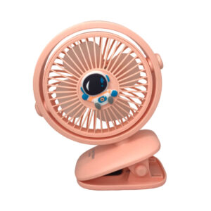 Mini Ventilador Portátil Com Presilha Clip Led Recarregavel - Rosa