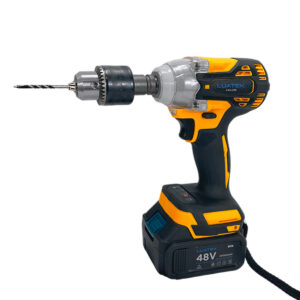 Kit Furadeira Parafusadeira Chave de Impacto 48V + Jogo Soquete 46 Peças