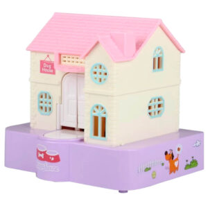 Cofrinho infantil com música luz Casinha Interativo - Rosa/Roxo