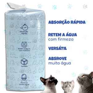 Tapete Absorvente Higiênico para Cães Pets Pacote Kit 40un 60x60 cm