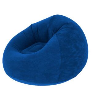 Sofá Poltrona Puff Inflável Aveludado Impermeável - Azul
