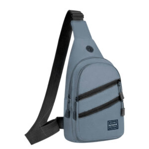Bolsa Transversal de Ombro crossbody Esportiva Couro (Cinza)