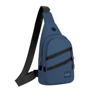 Bolsa Transversal de Ombro crossbody Esportiva Couro (Azul)