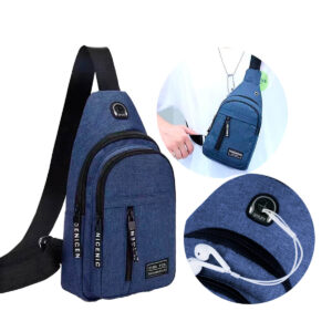 Bolsa transversal unissex crossbody esportiva (Azul)