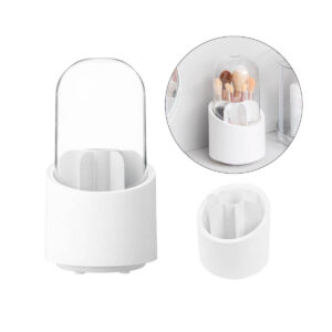 Organizador De Maquiagem Porta-Cosméticos Com Tampa (Branco)