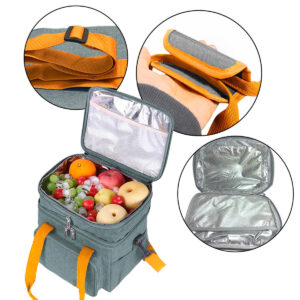 Bolsa Térmica Marmita Lancheira Marmiteira Com Alça Reforçada (Cinza)